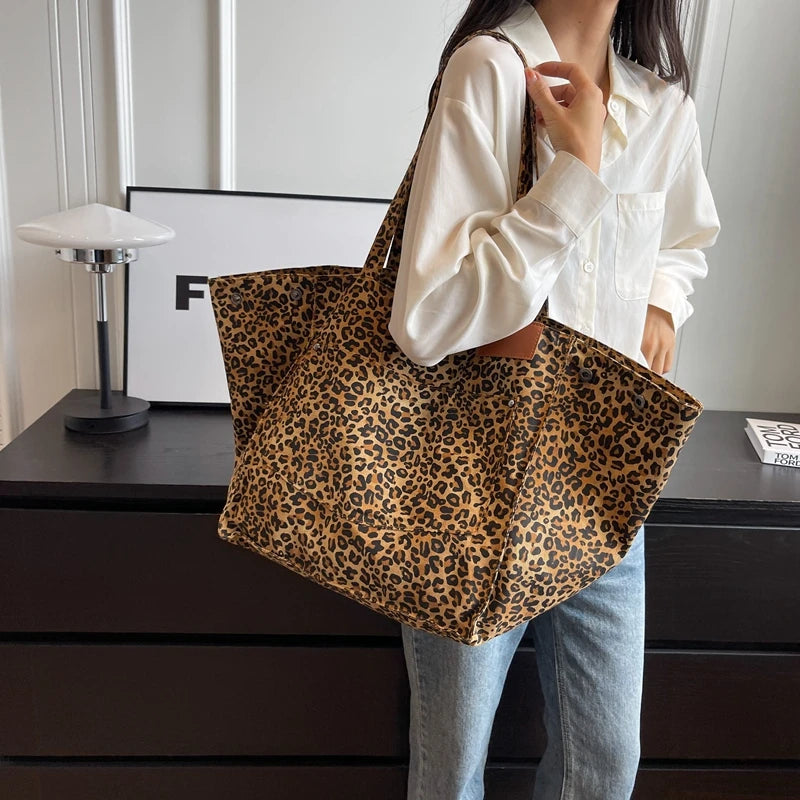 Luna Oversized Leopard Tote